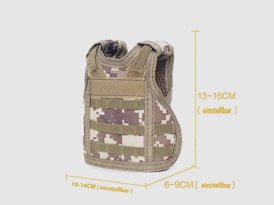 Mini Schutzweste für Bierflasche / Weinflasche / Thermosflasche - Digital-Desert