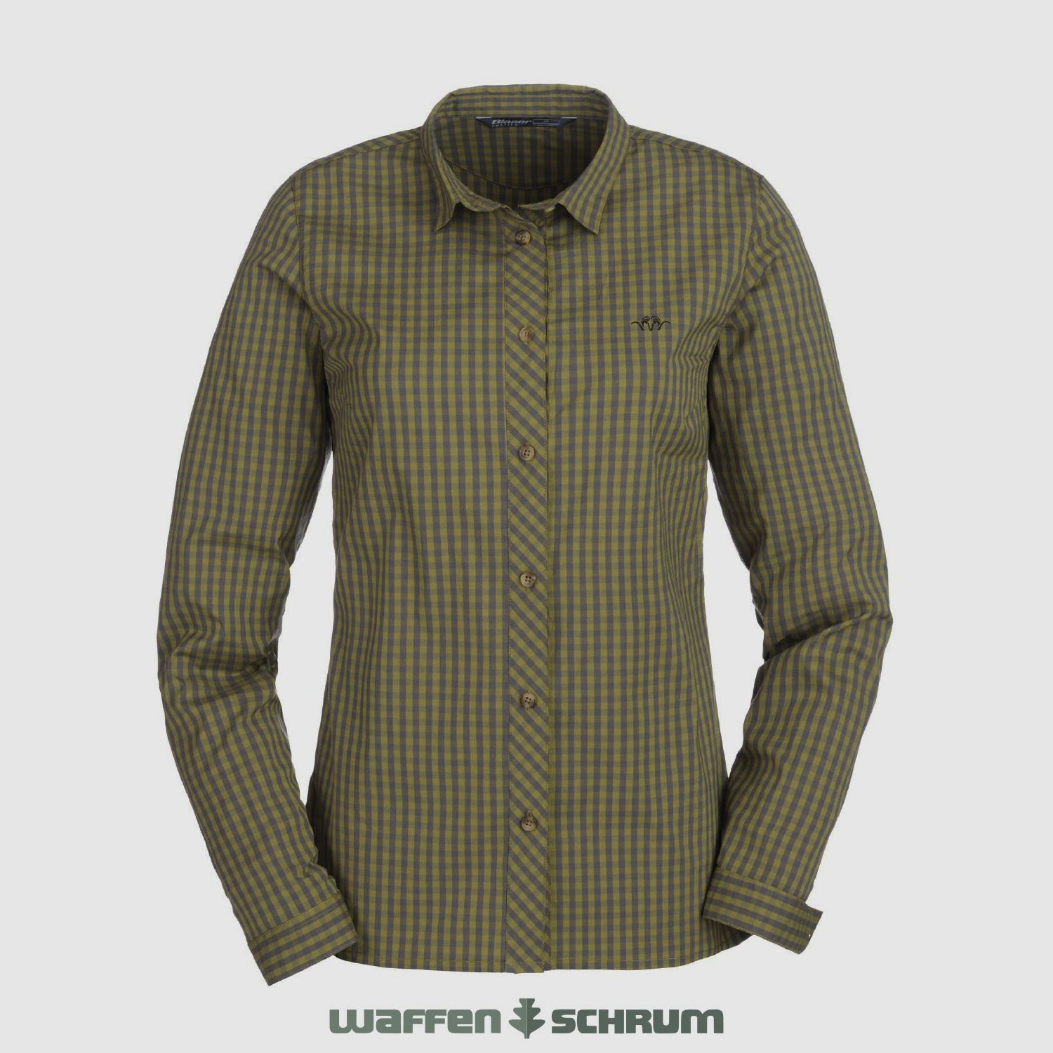 Blaser Bluse Stretch Sergia Oliv/Grau kariert