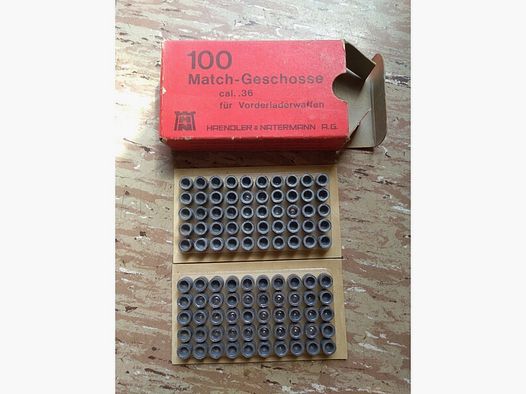 100 Stück Match-Geschosse cal. .36 für Vorderladerwaffen
