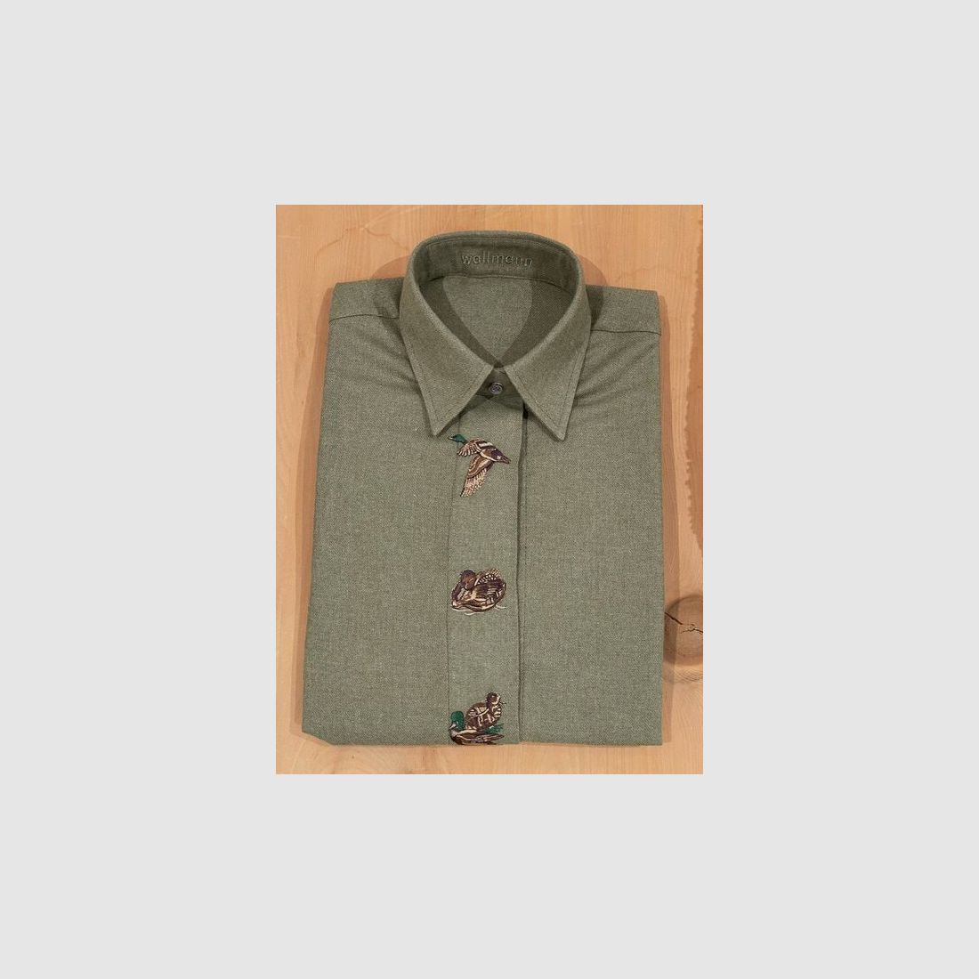 Wallmann Flanell-Bluse «Enten« in Grün