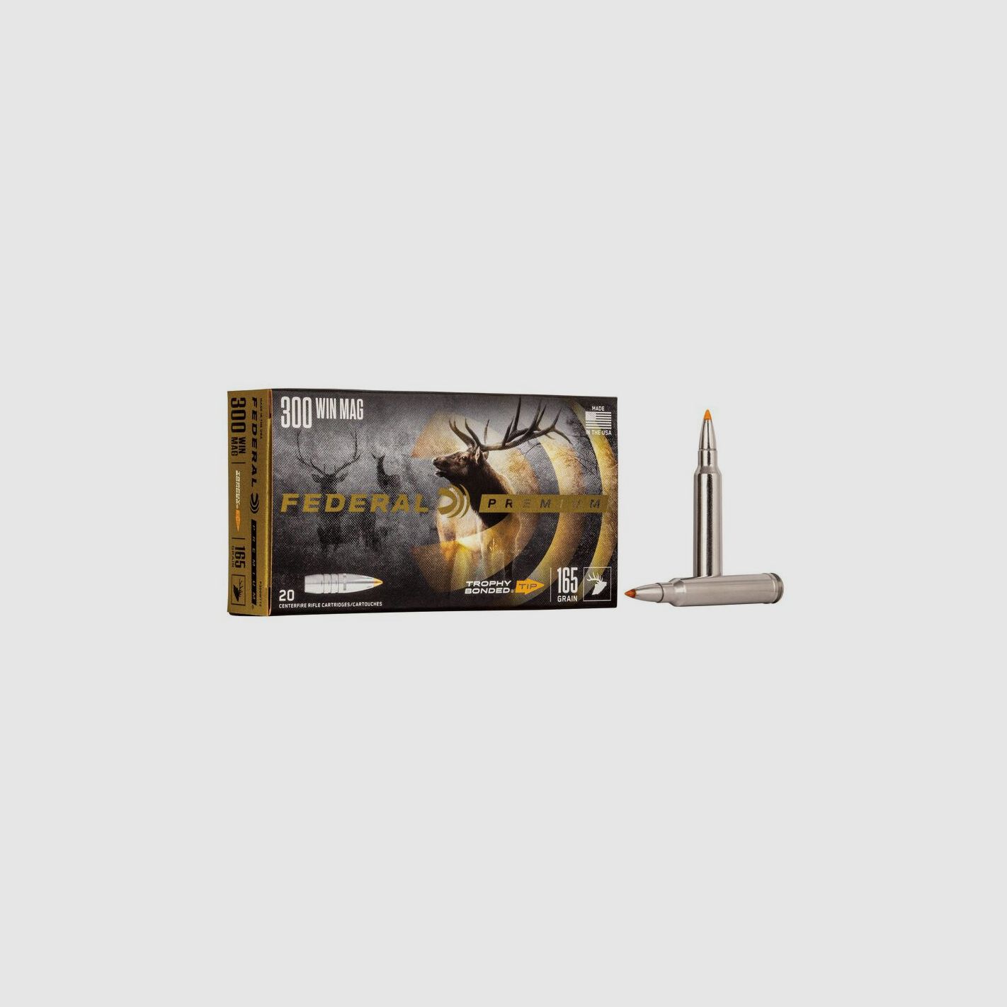 Munitions pour carabine FEDERAL Trophy Bonded Tip – 300 Win. Mag. – 165 gr