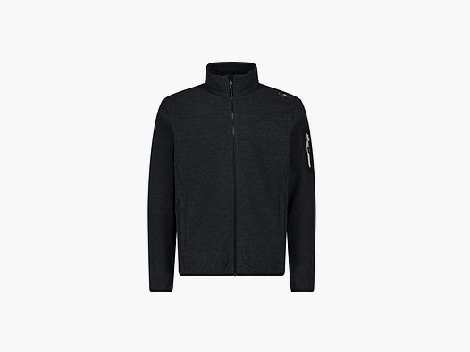 CMP Chaqueta de Forro Polar Jacquard-Knit-Tech para Hombre con Patrón de Rombo Antracita Negro