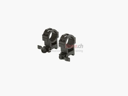 Leapers 30mm QD CNC Mount Rings High Black
