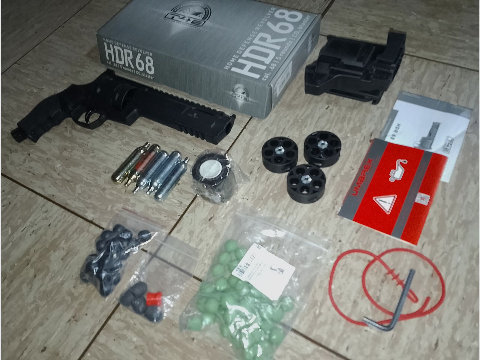 Hdr68 gen1 RAM T4E Set Holster Rubberballs CO2 4 Trommeln + Zubehör 