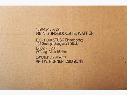 BEG W.Nonnen GmbH & Co. KG Bonn Storage Box Original BW Cleaning Wick for Cleaning Device HK G3 .308 Win / 7.62x51