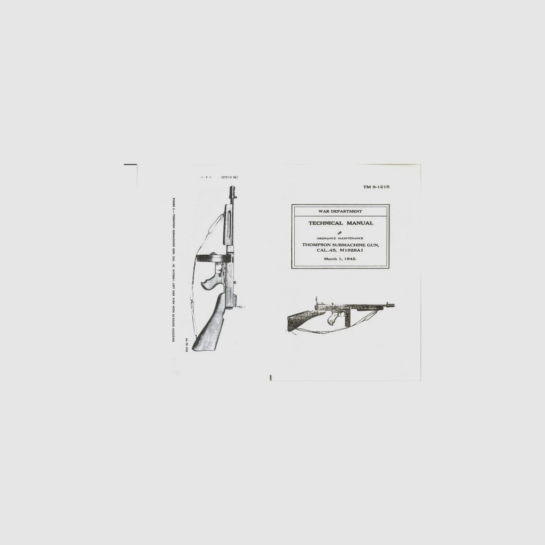 Nachdruck US-Dienstvorschrift Maschinenpistole M1928A1 Thomson