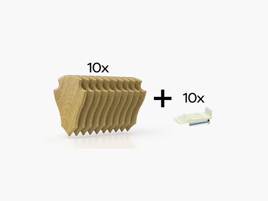 Pack de 10 plaques à trophées 22x13 cm + 10 supports plastiques - Claires