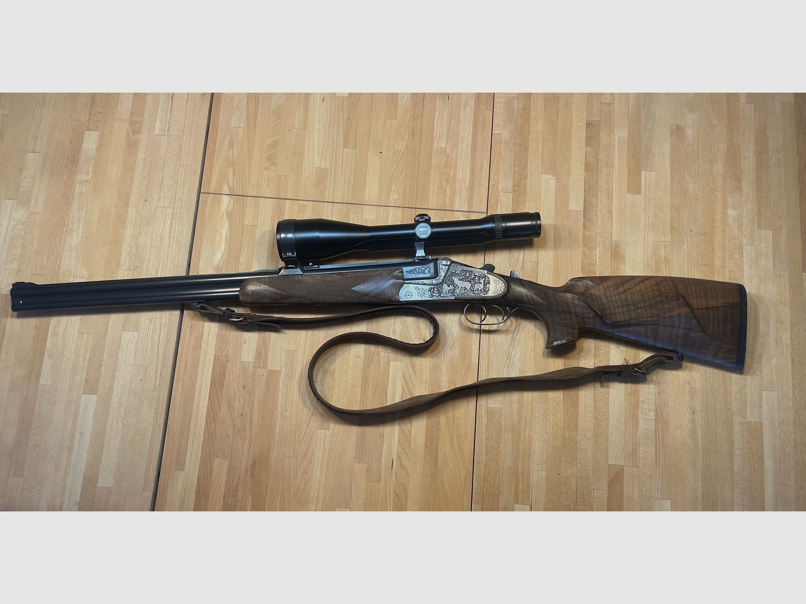 Heym Bockdrilling calibre 9,3 x 74 R, 5,6 x 52 R, 20/76 con Zeiss Diavari-ZM 3-12x56 T*