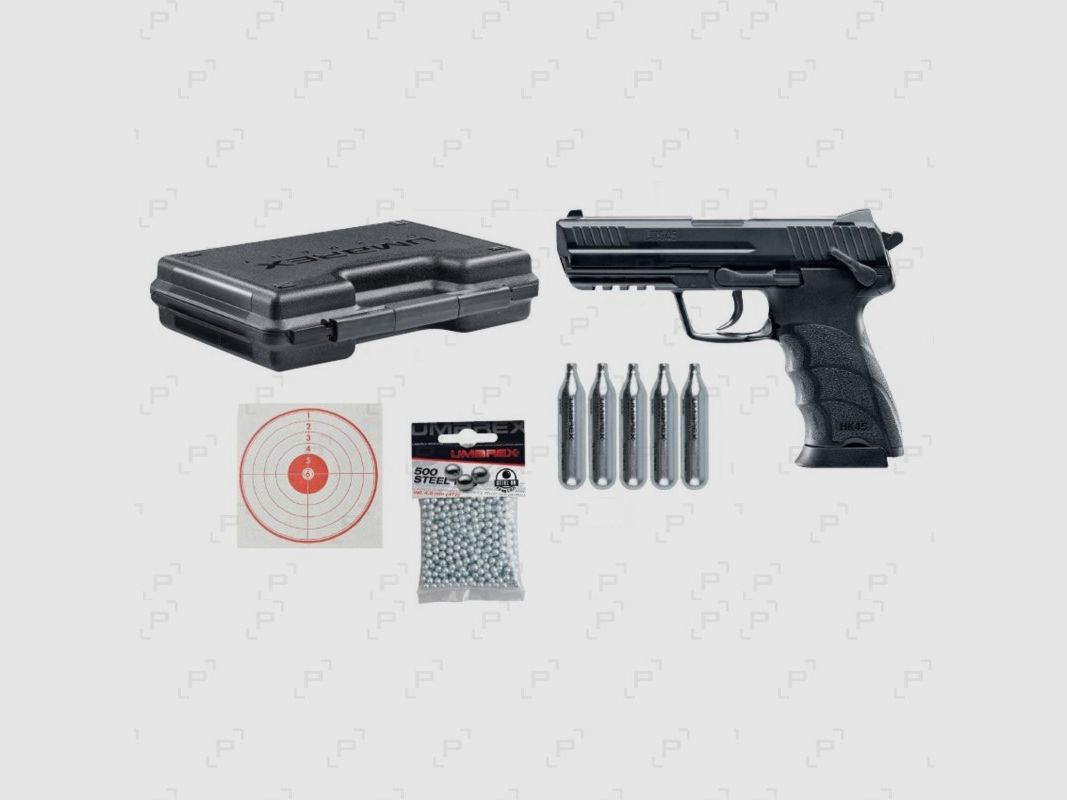 Pacchetto pistola CO2 HK HK45 Calibro 4,50 mm BB’s