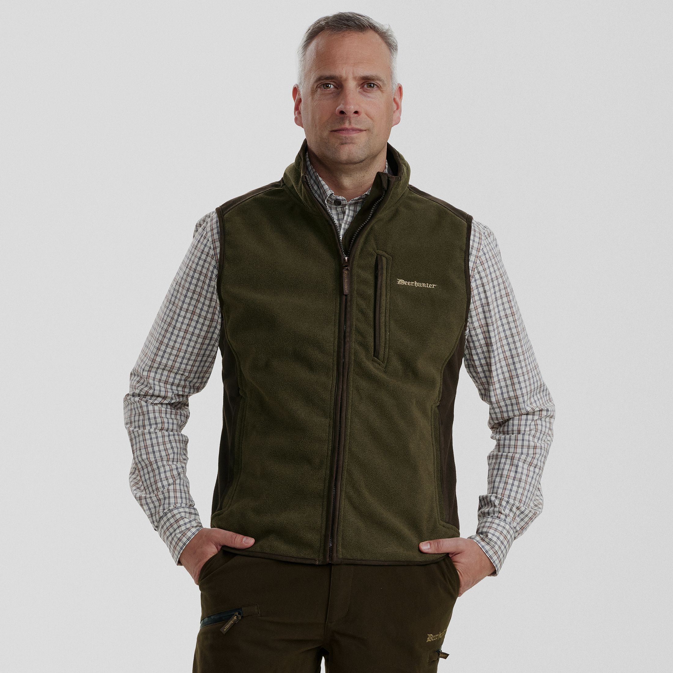 Gamekeeper Bonded Fleece Weste - Graphite Green Melange – Größe: XL