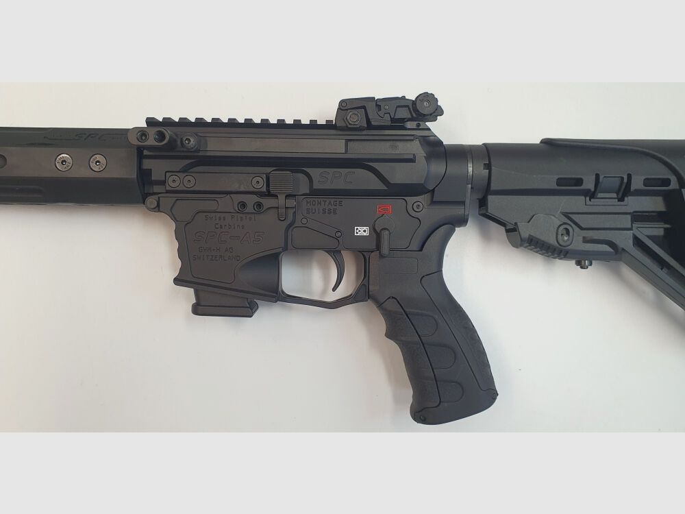 GWMH AG Selbstladebüchse GWMH SPC-SPORTER A5 10" (SWISS PISTOL CARBINE) BLACK Kal.9x19 AR15 Glock Magazin
