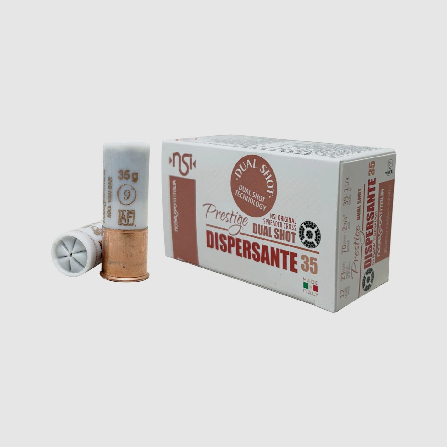 Cartuchos Nobel Dispersante Prestige Dual Shot cal. 12/70 35 g plomo 9 10 pzs