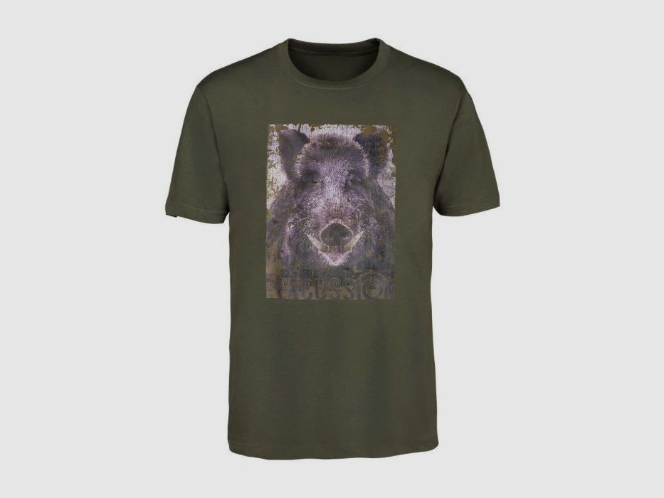 PERCUSSIE T-SHIRT SERIGRAFIE WILDZWIJN, afbeelding 2 van 5