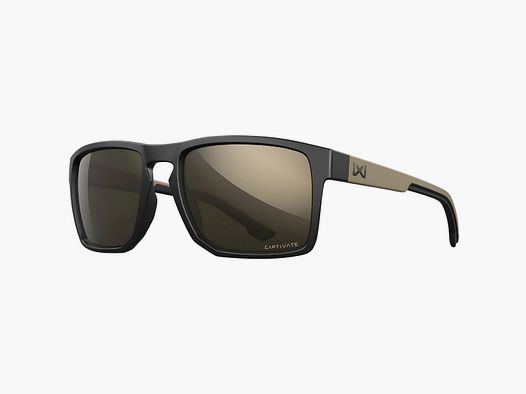 Wileyx - Okulary WX FOUNDER, Wizjer: Captivate Tungsten Mirror, Oprawki: Matte Black and Tan - AC6FND04