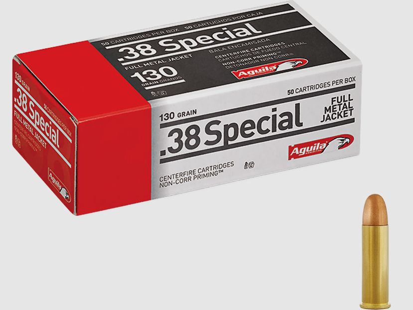 Cartuchos de revólver Aguila Standard .38 Special FMJ 130 grs
