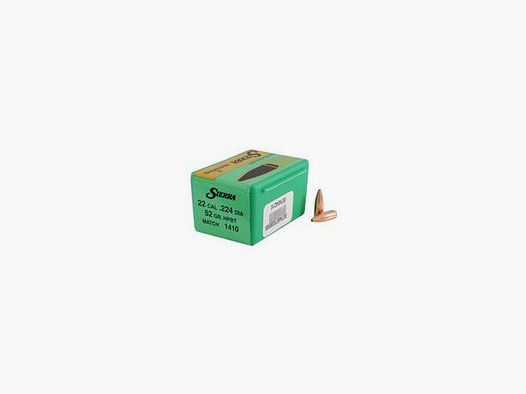 Sierra MatchKing Geschosse Kaliber 22 Gewicht 52 Grain HPBT