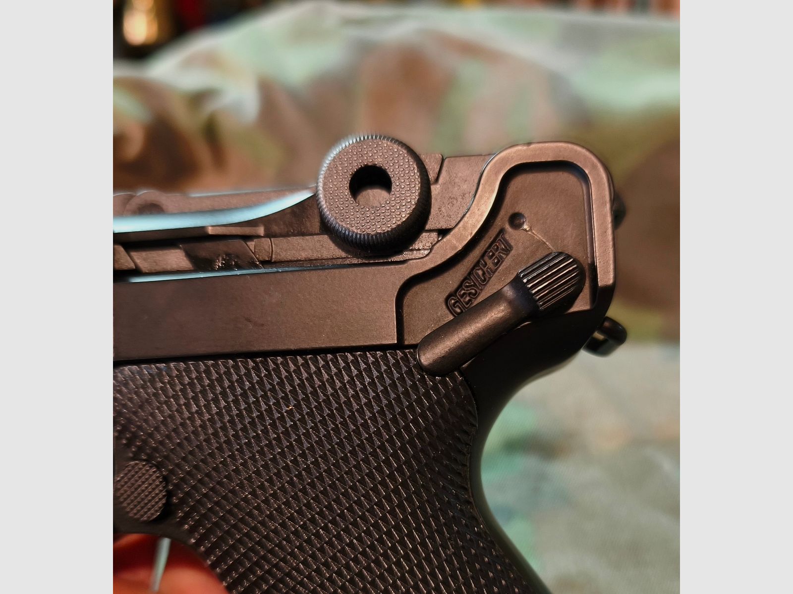 P08 Airsoft Vollmetall GBB 6mm BB noir - Version 4 pouces