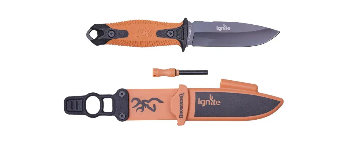 Cuchillo de Supervivencia Browning Ignite Negro Naranja, imagen 2 de 6
