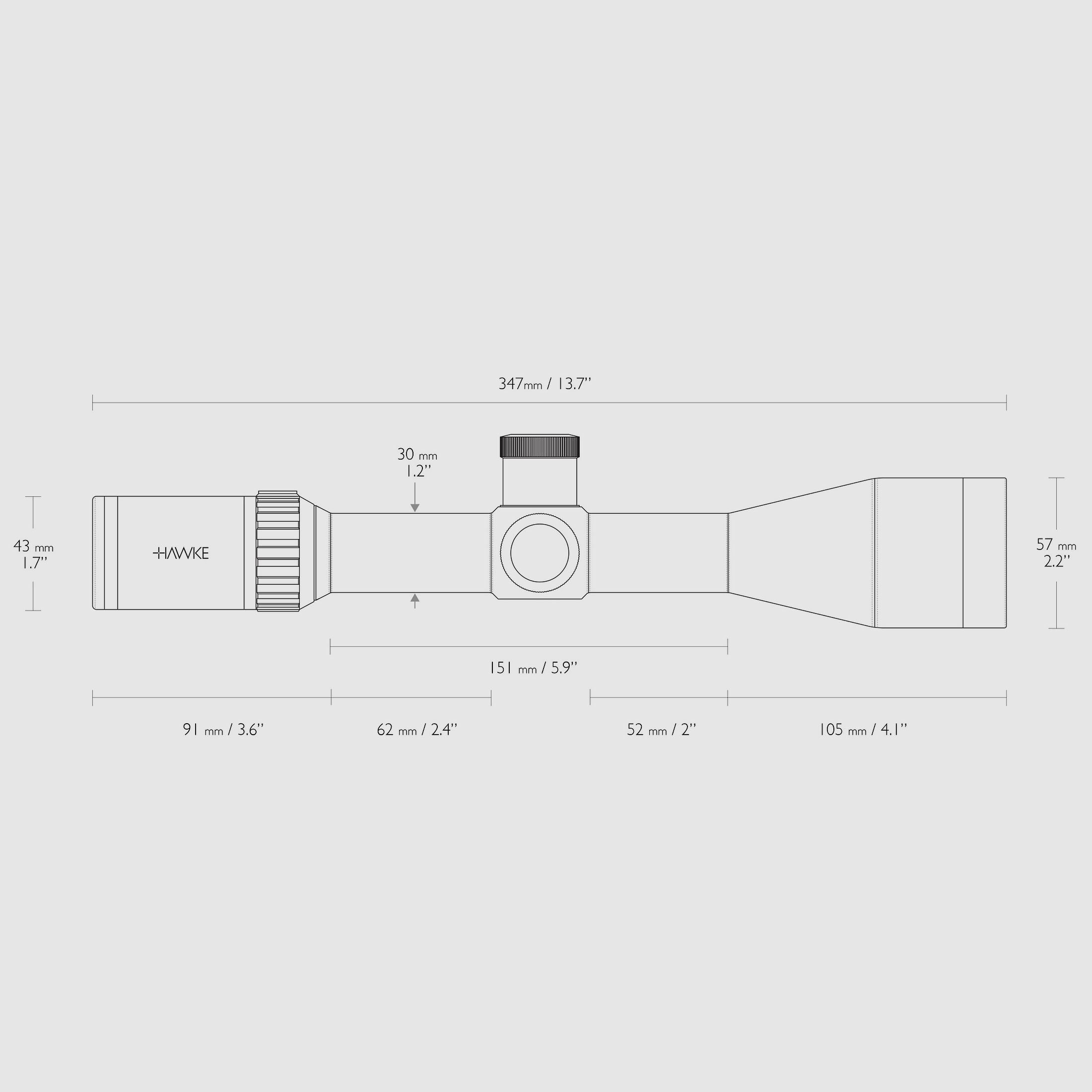 HAWKE 14293 riflescope 30 WA SF IR 4-16x50 RIMFIRE .22 SUBSONIC RETICLE