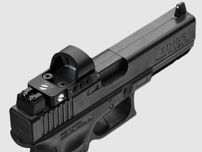 LPA Sights Red-Dot kompatibles Visier RDS Kontrast für WALTHER PDP Schwarz mit rotem Fiber-Korn