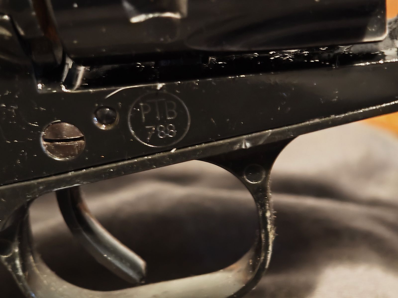 Weihrauch Western Single Action (SAA) revolver with the PTB 788 with white grip panels