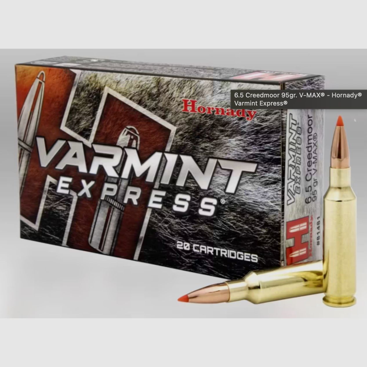 Hornady 81481 Munition 6,5 Creedmoor 95grs. V-Max 20 Stück
