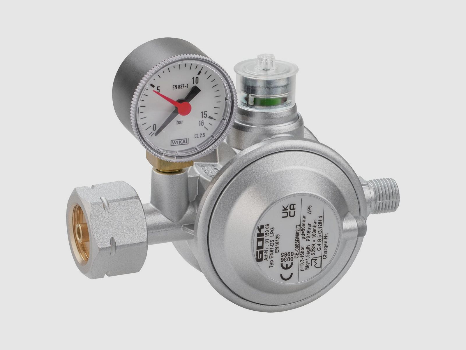 Gasregler 1,5 kg/h Komb.A x G1/4LH-KN UEDS Man.