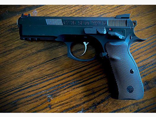 Airsoft Pistole KJ Works CZ 75 SP-01 Shadow Vollmetall GBB 6 mm BB Schwarz