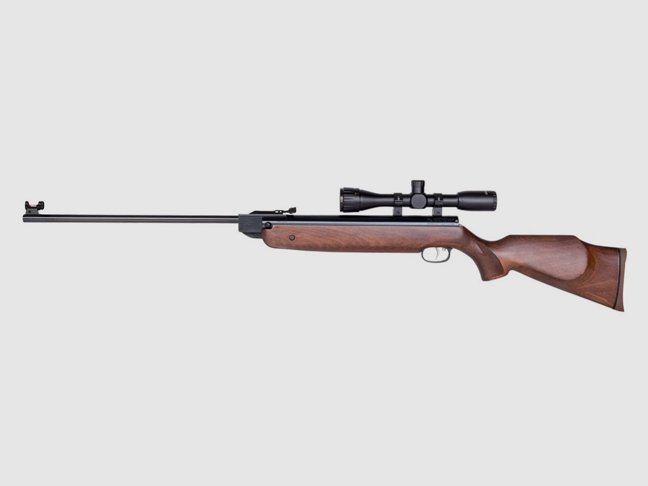 Knicklauf Luftgewehr Weihrauch HW 80 FO Buchenholzschaft glatt Fiberoptik Kaliber 5,5 mm (P18)