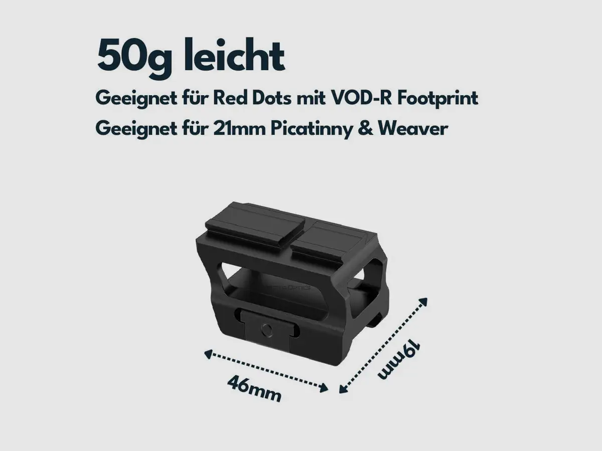 Vector Optics SCFRM-15 VOD Riser Mount – 19 mm for Picatinny/Weaver, image 5 of 5