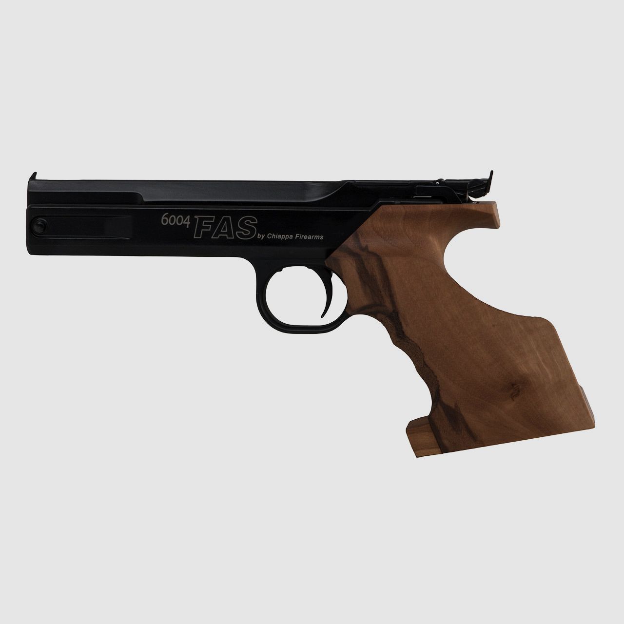 Matchpistole Chiappa FAS 6004 Match 7,5 Zoll LauflĂ¤nge langer Holzgriff Kaliber 4,5 mm (P18)