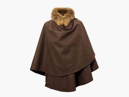 Loden cape "Forest Fairy", dark brown