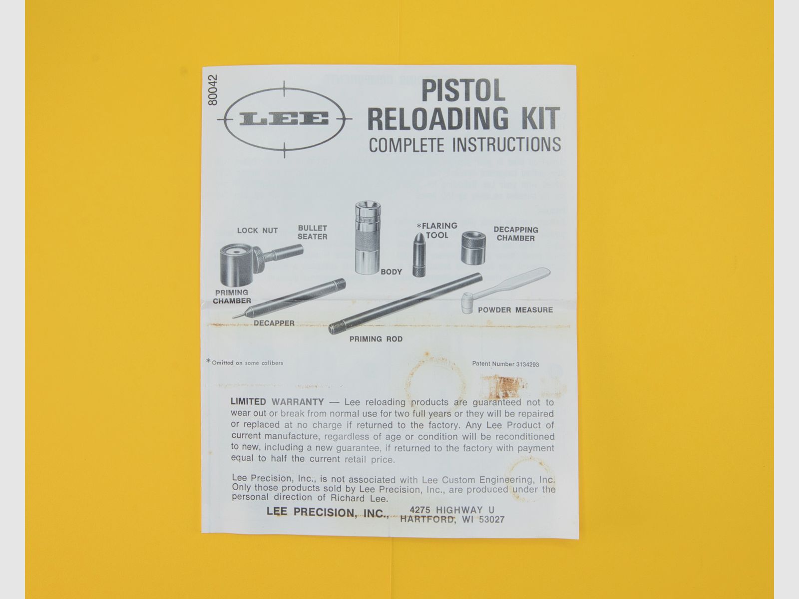 Vintage LEE Wiederlader Handmatrizensatz Lee Precision 90263 Classic Loader Kaliber 45 Colt / 45 Long Colt