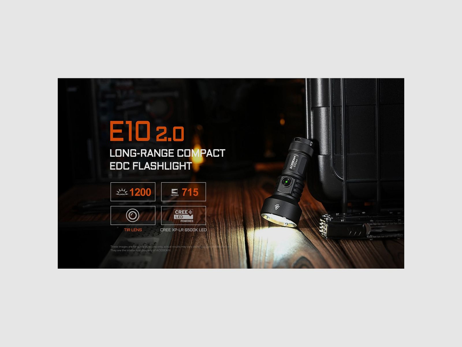 LED flashlight E10 2.0, 1,200 lumens (including battery), image 4 of 7