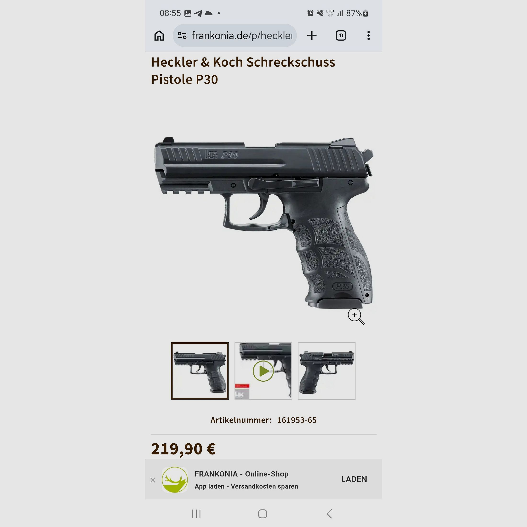 Heckler und Koch HK P30 / 9mm réplica de disparo de fogueo con licencia de Umarex