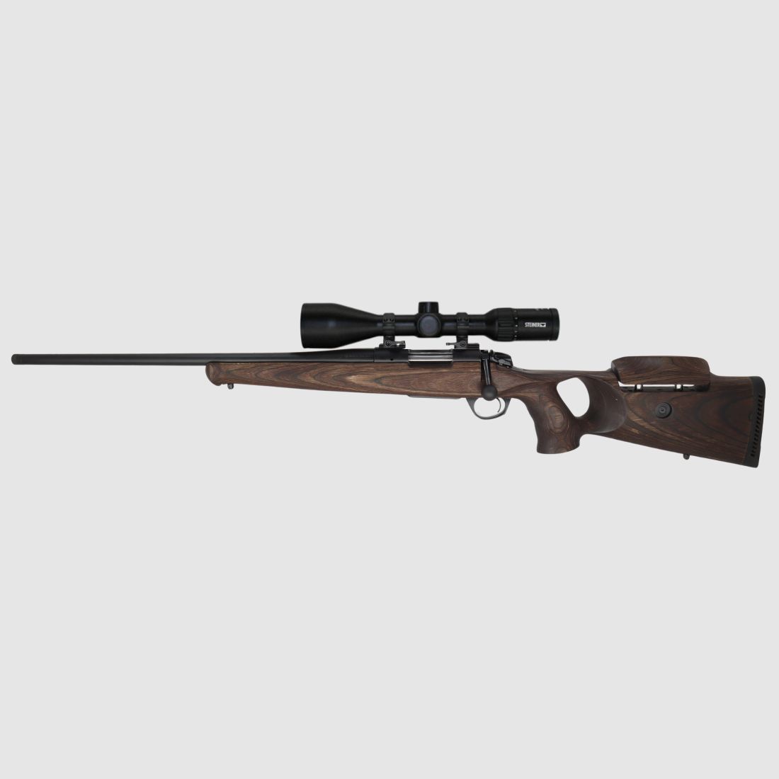 Bergara B14 B&H Prohunter SINISTRO calcio in legno con Steiner Ranger 3-12x56 montato / Opzionale: silenziatore Brenner