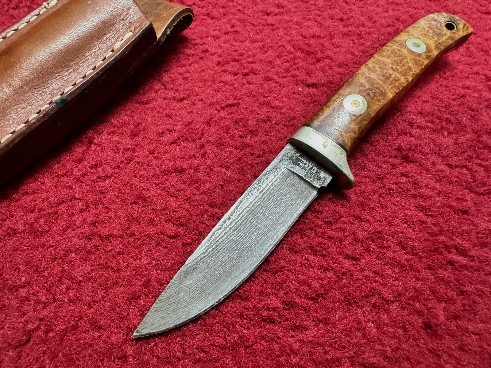 Peter Herbst / Herbertz Damast Jagdmesser – 512 Lagen Handgeschmiedet – Rarität Nr. 123008