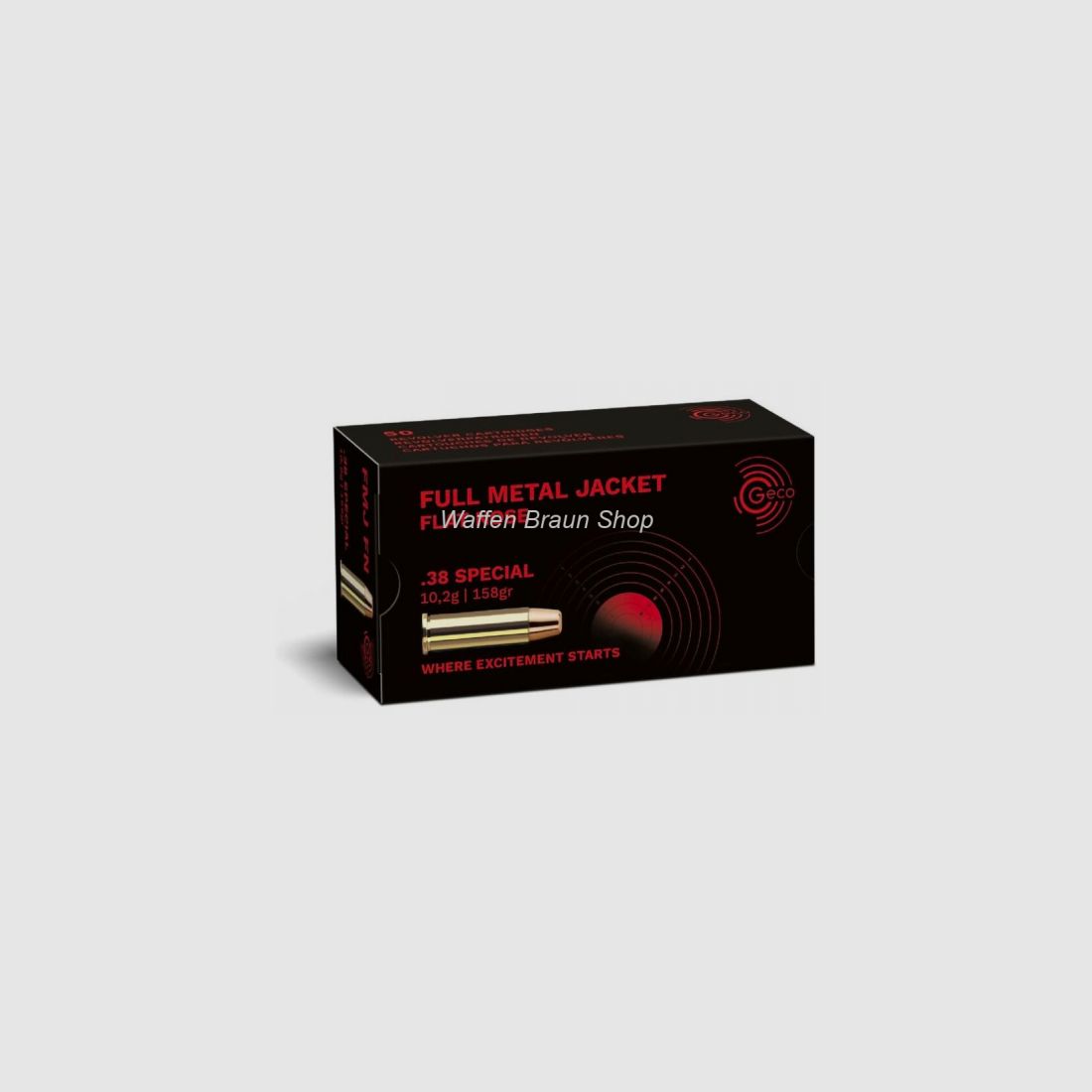 GECO PATR .38 SPEC FMJ-FLACHKOPF 10,2G 50 STK