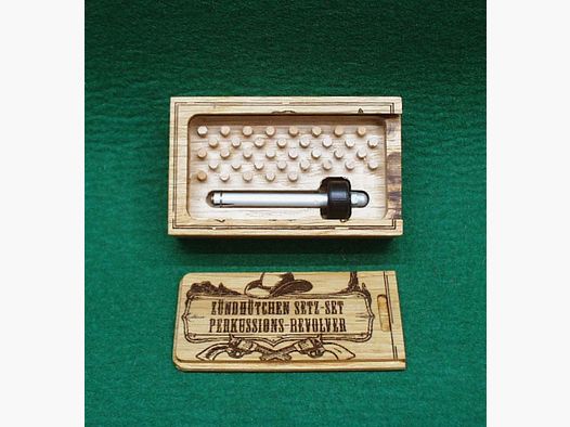 Zündhütchen Setz-Set für Perkussions-Revolver, Alu, aus Holz