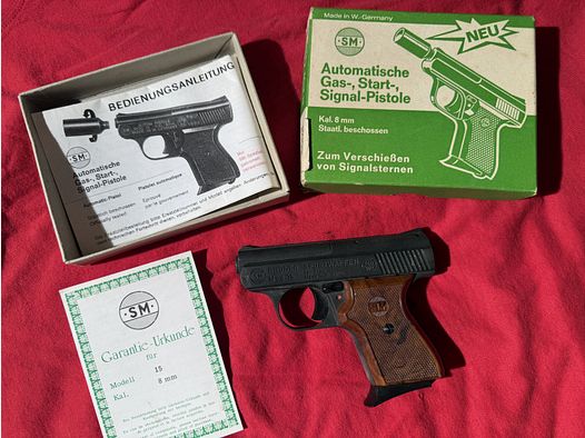 RHÖNER SM Mod.15 8mm (8mm PTB 83/2 ) z prawdziwym skórzanym kaburą