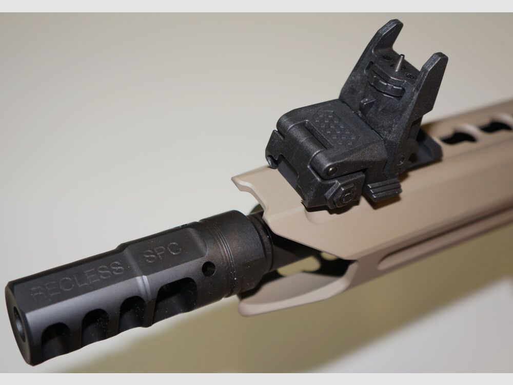 GWMH Selbstladebüchse GWMH SPC-SPORTER A4 10" (SWISS PISTOL CARBINE) FDE Kal.9x19 AR15 Glock Magazin