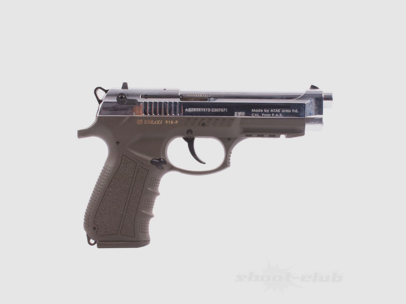 Zoraki 918-P pistola a salve 9 mm P.A.K. cromo ODG