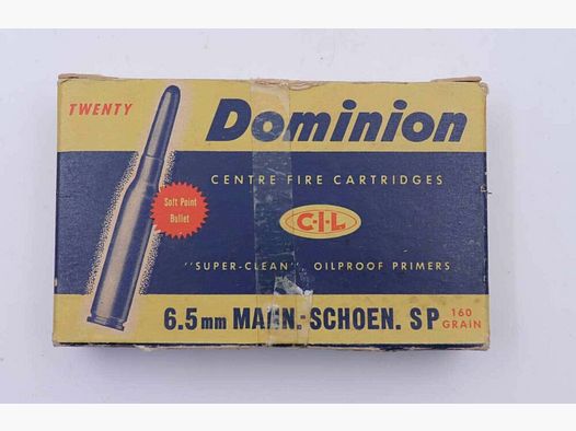 Dominion, Canada cartouches de fusil 6,5x54 M. Schönauer