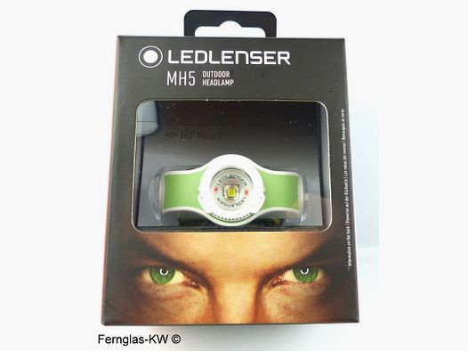 Ledlenser 501952 LED Kopflampe Stirnlampe MH5 Grün Weiß 400 Lumen mit Akku