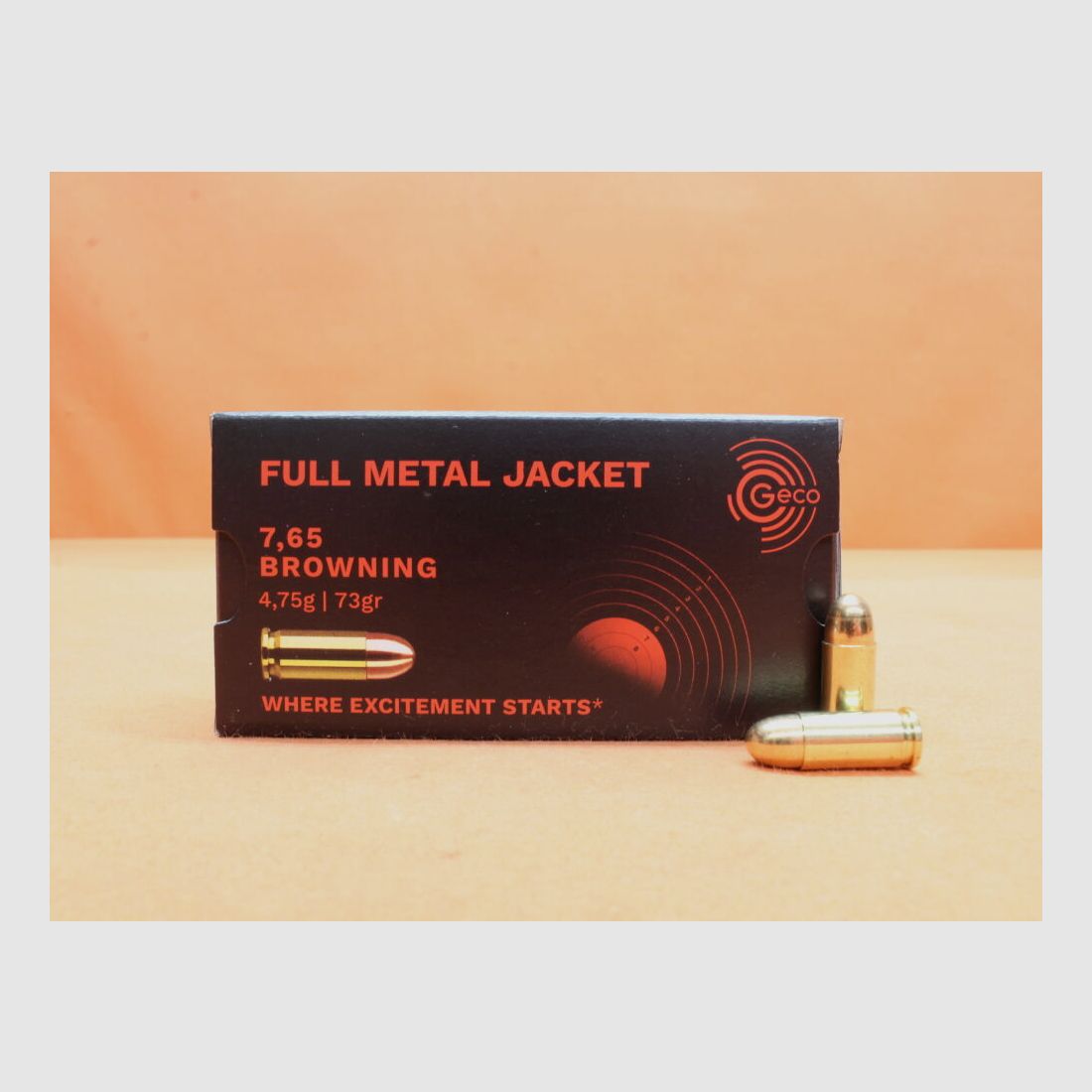 Cartuccia GECO 7,65mm Browning GECO 73grs FMJ (2317703) VE 50 cartucce/ 4,75g palla intera