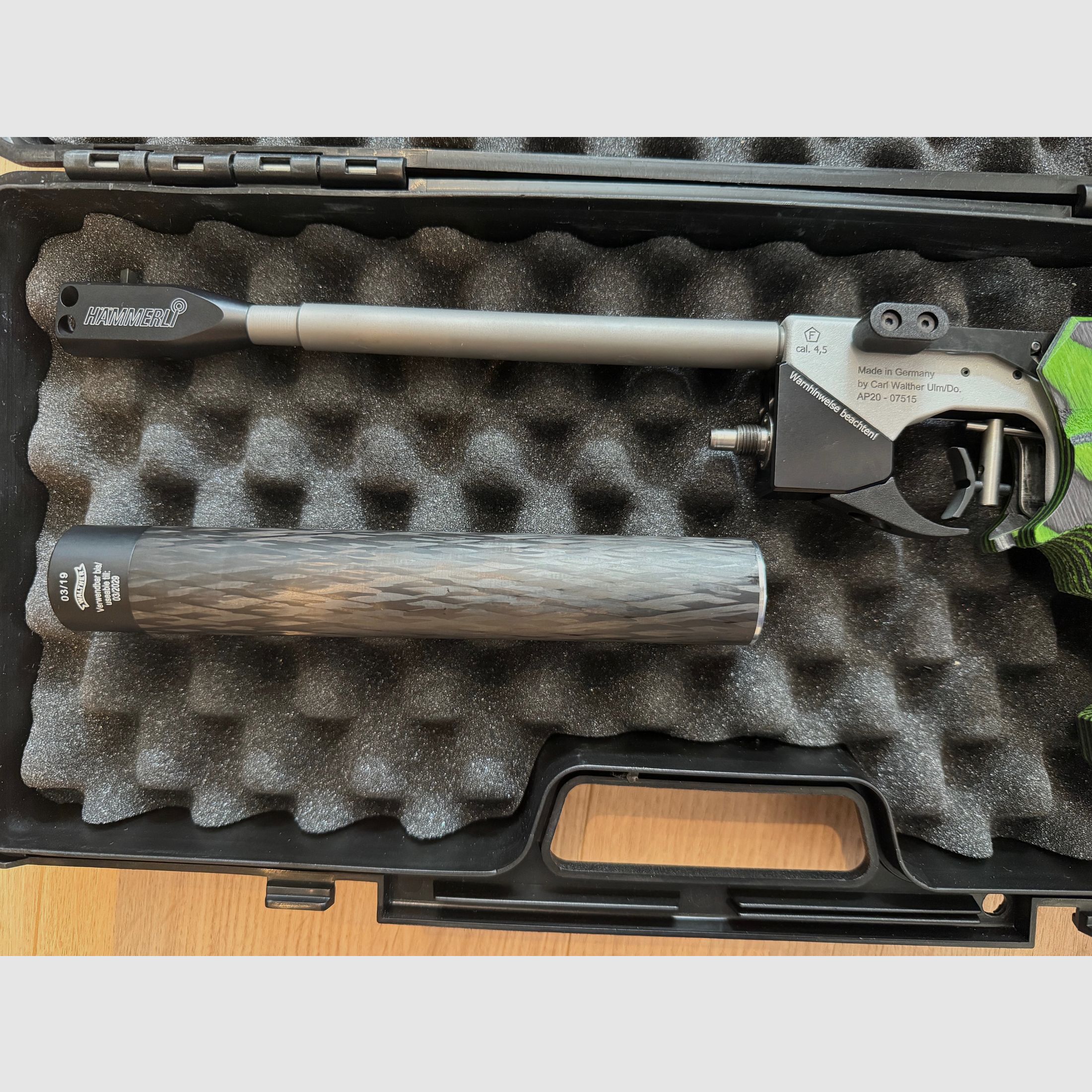 Hämmerli/Walther AP20 Pro Green Pepper Luftpistole – neuwertig + 4.500 Schuss RWS R10 Match