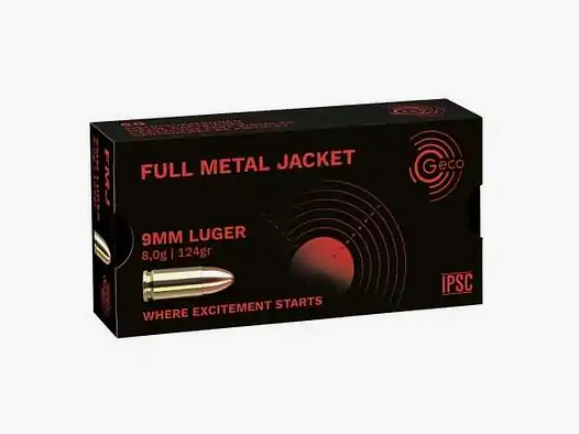 GECO 9 mm Luger Vollmantel 8,0g/124grs. 1000 Schuss