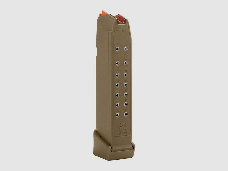Glock Magazin G19X+2 – 9mm Luger – 19 Schuss – Coyote/Orange