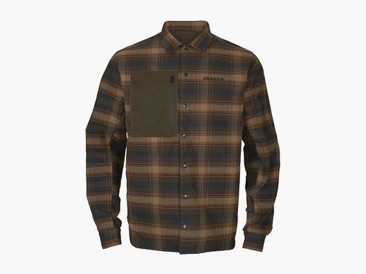 Härkila Eirik camisas reversibles cálidas/olivas enceradas para hombres para caza y ocio