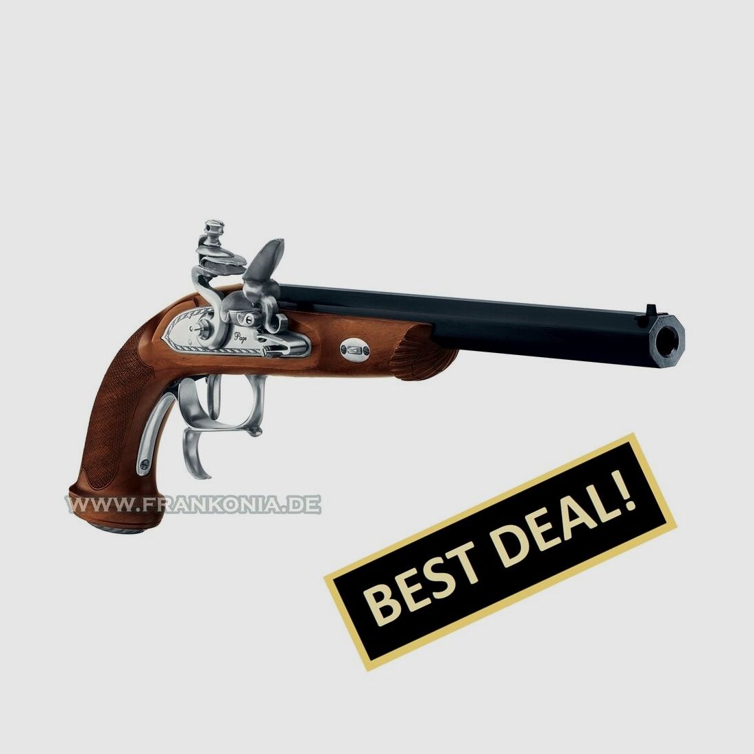 Davide Pedersoli Vorderlader Pistole Le Page Target .45 mit glattem Lauf